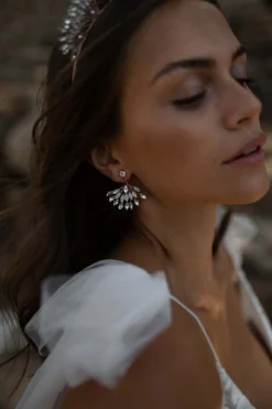 Art Déco-Braut Ohrstecker in Fächer-Optik>La Chia Hot