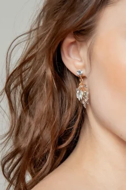 Art Déco-Braut Ohrstecker in Fächer-Optik><noscript><img width=