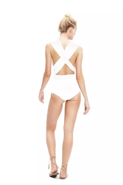 Badeanzug mit Wickeloberteil – Swimsuit Ivory><noscript><img width=