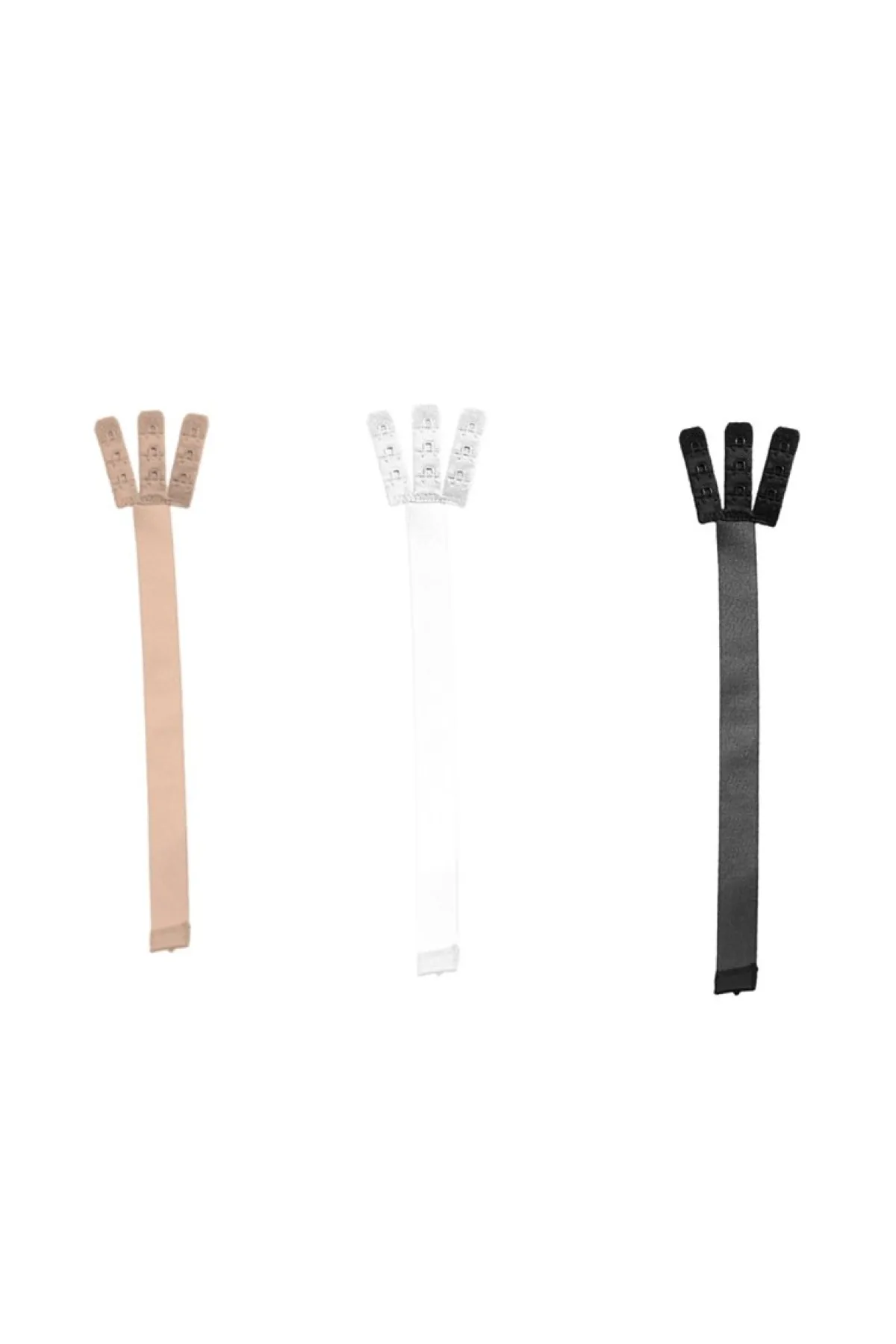 BH-Verlängerung in Beige, Schwarz und Weiss, 3-er Set –>Bye Bra Clearance