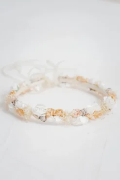 Blumenkranz im Vintage Stil mit Schleierkraut und Blüten in Rosé und Ivory>Esperanza Outlet