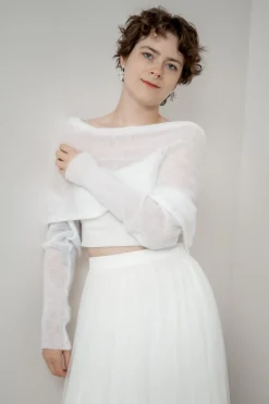 Braut Bolero aus Mohair-Strickmix>Marini Silvano Hot