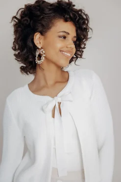 Braut Cardigan aus Stretch-Strick mit Schleife>forever & eva Hot