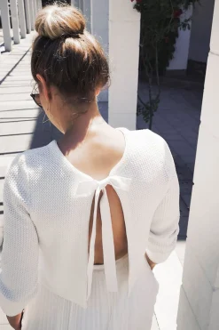 Braut Cardigan aus Stretch-Strick mit Schleife>forever & eva Hot