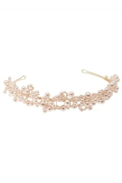 Braut Diadem mit rosafarbenen Perlen>Poirier Outlet