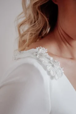 Braut Epauletten mit Pailletten und kleinen Perlen>Esperanza Sale