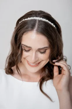 Braut Haarband in Ivory mit Strass und Perlen>Weise Discount