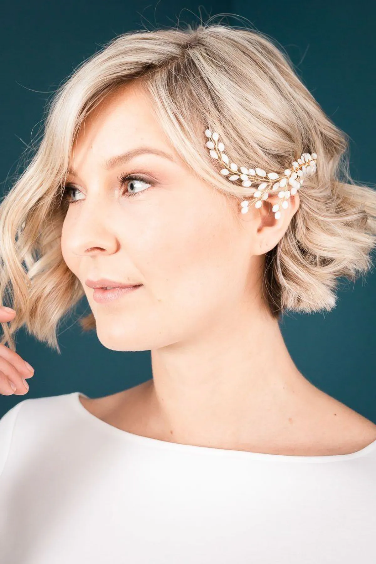 Braut Haarklammer, Haarschmuck mit Opalsteinen>La Chia New