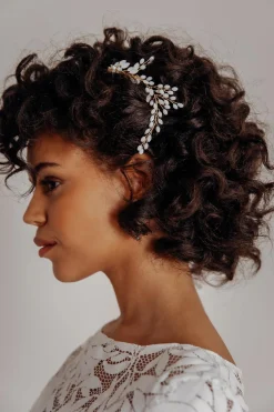 Braut Haarklammer, Haarschmuck mit Opalsteinen><noscript><img width=