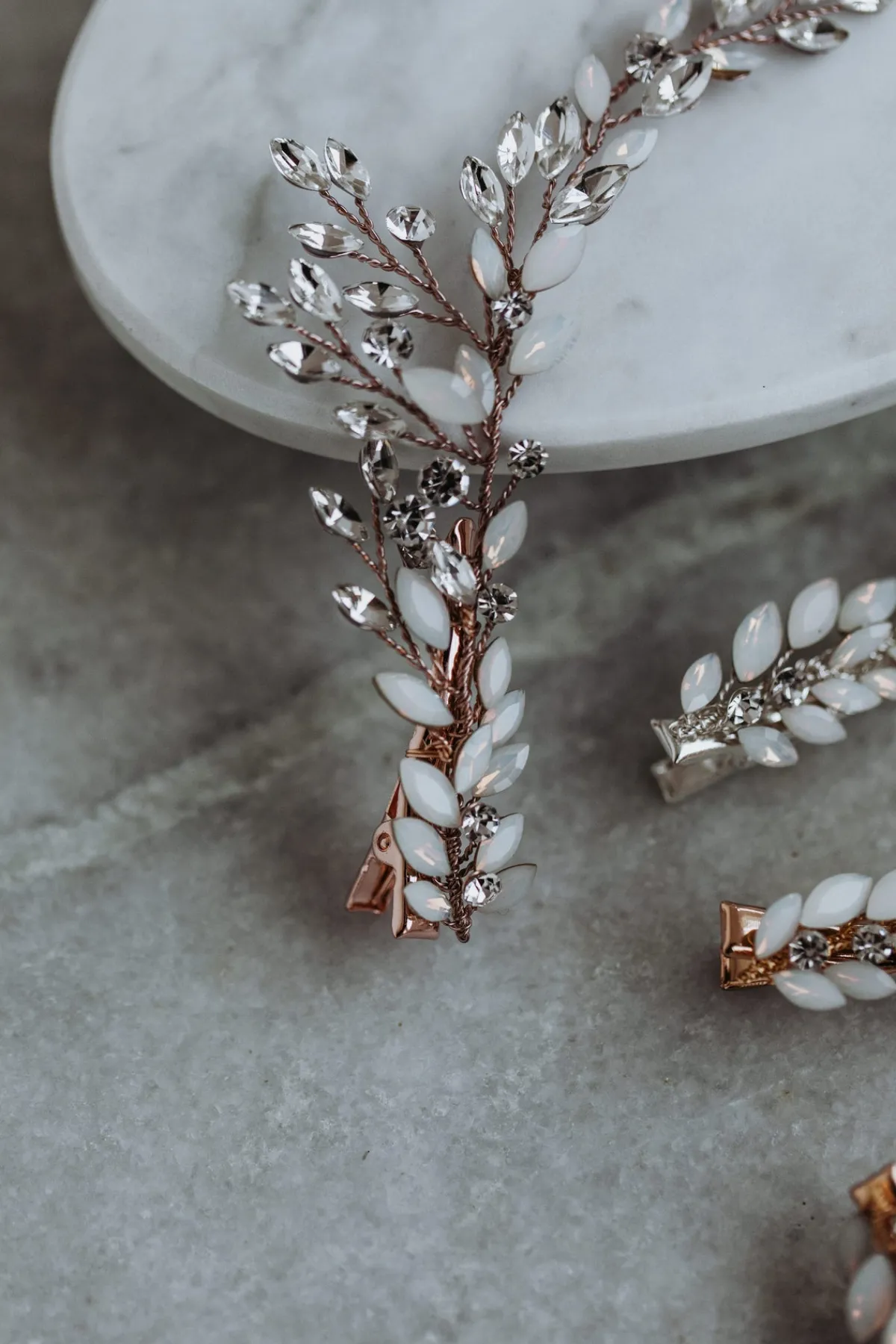 Braut Haarschmuck, Haarspange mit Strass und Kristall>La Chia