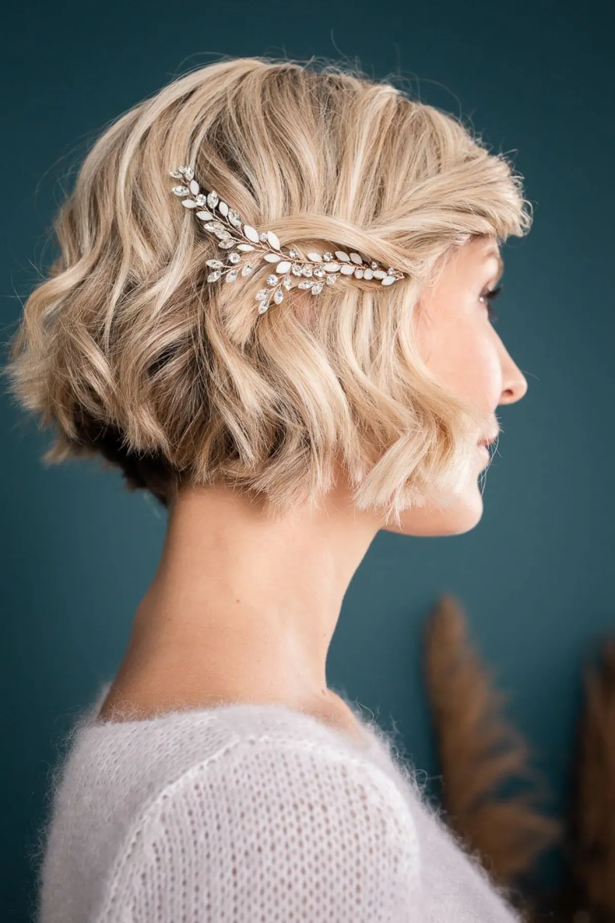 Braut Haarschmuck, Haarspange mit Strass und Kristall>La Chia