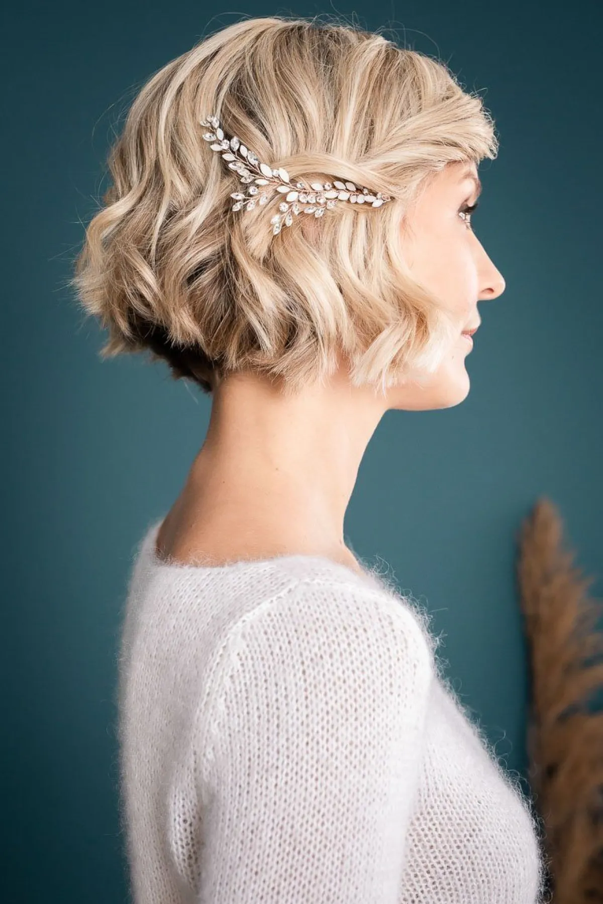 Braut Haarschmuck, Haarspange mit Strass und Kristall>La Chia