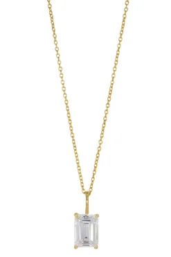 Braut Halskette mit Smaragdschliff-Kristall – Icon><noscript><img width=