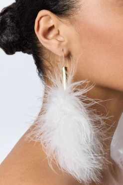 Braut Ohrringe mit Feder-Anhängern>Poirier Sale