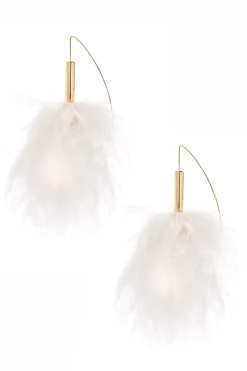 Braut Ohrringe mit Feder-Anhängern><noscript><img width=