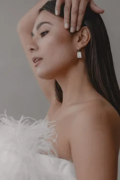 Braut Ohrringe mit großen Kristallen – Icon><noscript><img width=