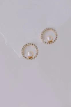 Braut Ohrringe mit Perlen und Kristallen – Danielle>Juvelan Discount