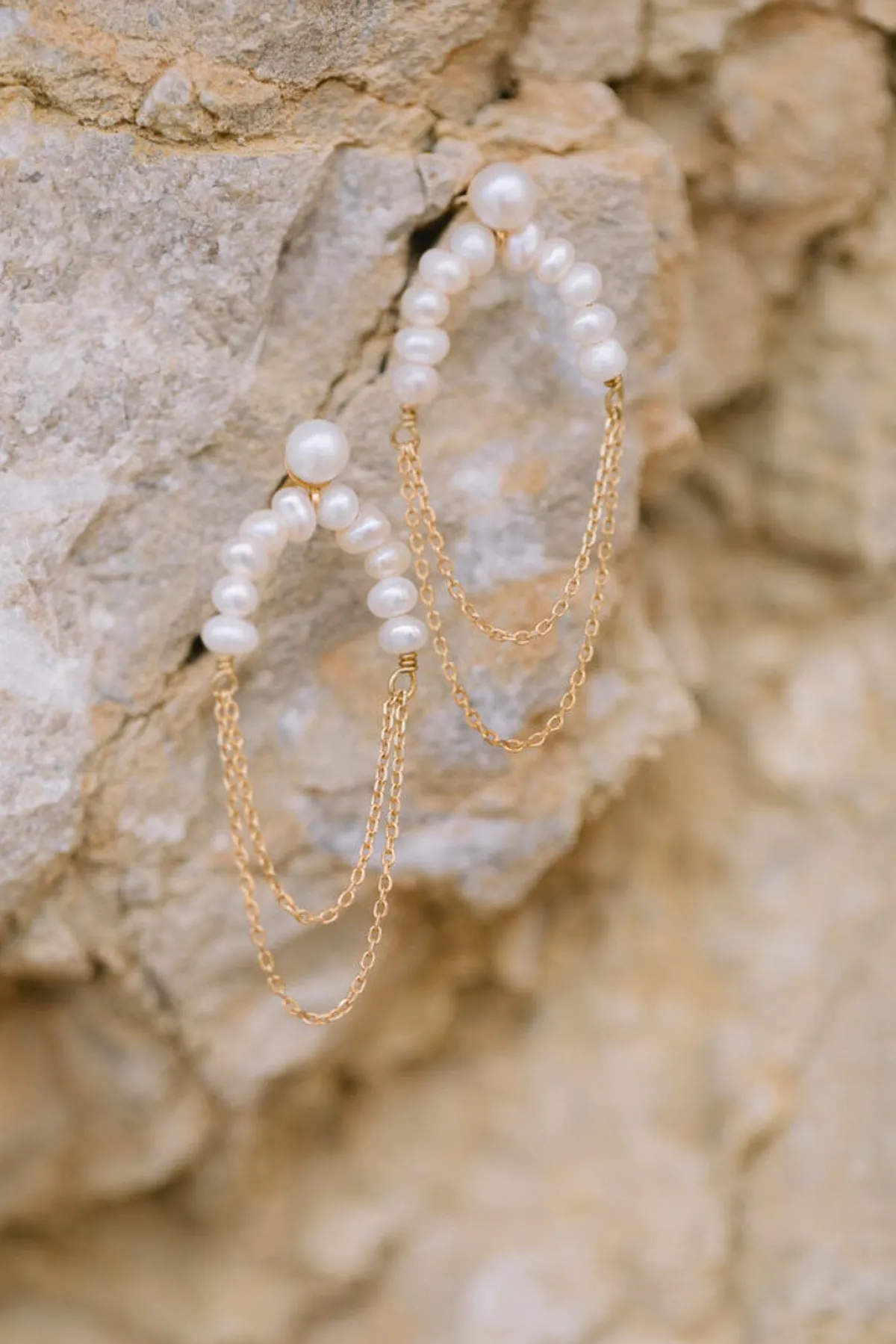 Braut Ohrringe mit Perlen und Kettengliedern – Waverider>Juvelan Hot