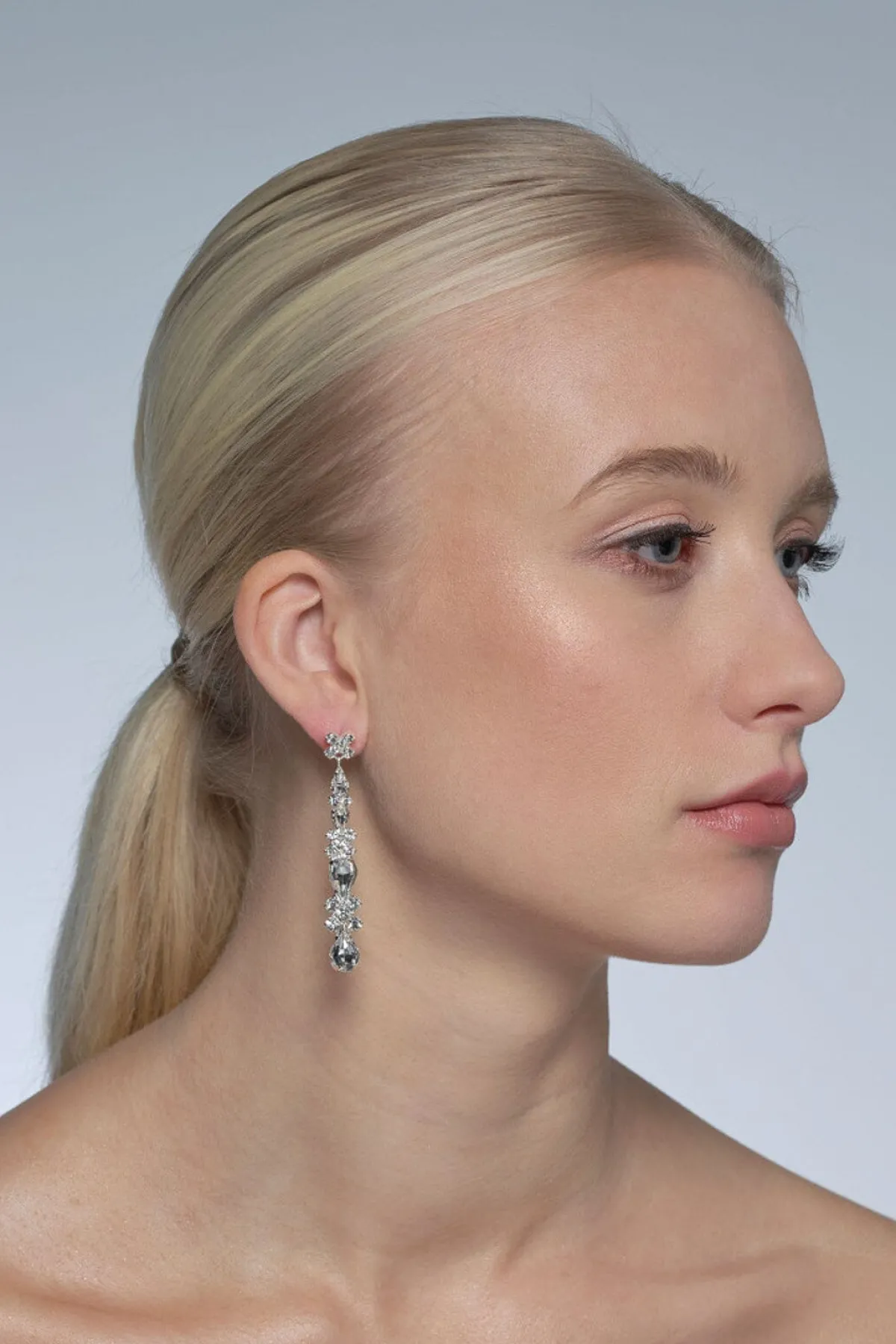 Braut Ohrstecker mit Strass-Anhängern>Poirier Outlet