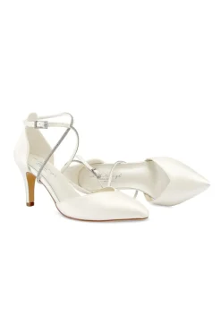 Braut Pumps mit funkelndem Riemen – Marielle Ivory Satin | G.Westerleigh><noscript><img width=