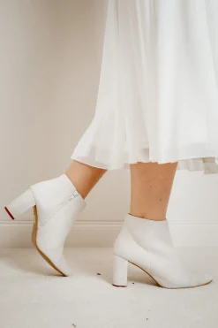Braut Stiefelette aus Leder – Anissa Off-White>Elsa Coloured Shoes Discount