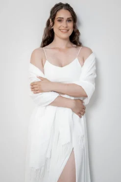 Braut Stola in Ivory mit Fransen>Weise Discount