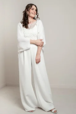 Braut Strickjacke aus Kaschmir mit weiten Ärmeln><noscript><img width=