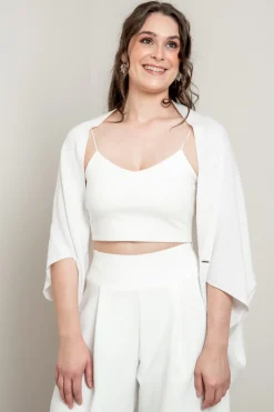 Braut Strickjacke aus Kaschmir mit weiten Ärmeln><noscript><img width=
