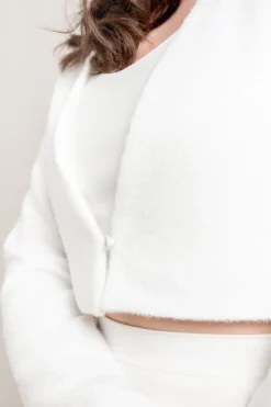 Braut Strickjacke mit tiefem Ausschnitt><noscript><img width=