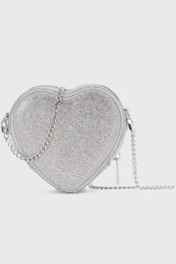 Braut Tasche in Herzform – Midi Heart Bag Crystal Silver |><noscript><img width=