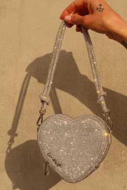 Braut Tasche in Herzform – Midi Heart Bag Crystal Silver |><noscript><img width=