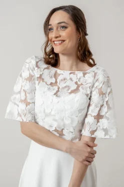 Braut Top mit kurzen Glockenärmeln – Philina><noscript><img width=
