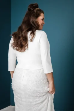 Braut Top mit V-Ausschnitt und Dreiviertelärmeln – Sheyla Curvy><noscript><img width=