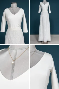 Braut Top mit V-Ausschnitt und Dreiviertelärmeln – Sheyla Curvy><noscript><img width=