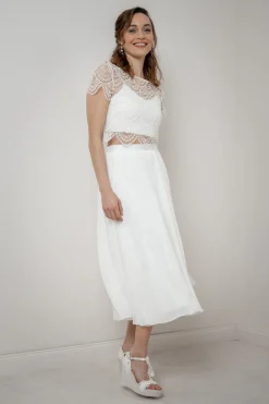 Braut Wedges, Sandalette mit Blumenspitze - Viena><noscript><img width=