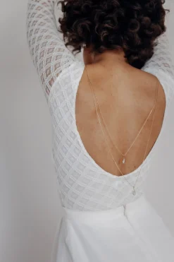 Brautschmuck, zweireihige Rückenkette mit Strasstropfen><noscript><img width=