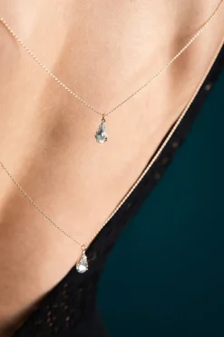 Brautschmuck, zweireihige Rückenkette mit Strasstropfen><noscript><img width=