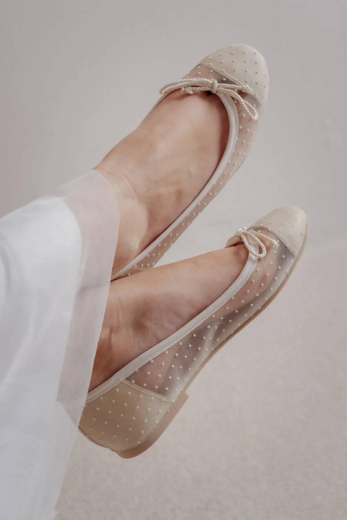 Brautschuh mit Tupfen - Marilyn Daphne Perla rund>Pretty Ballerinas Clearance