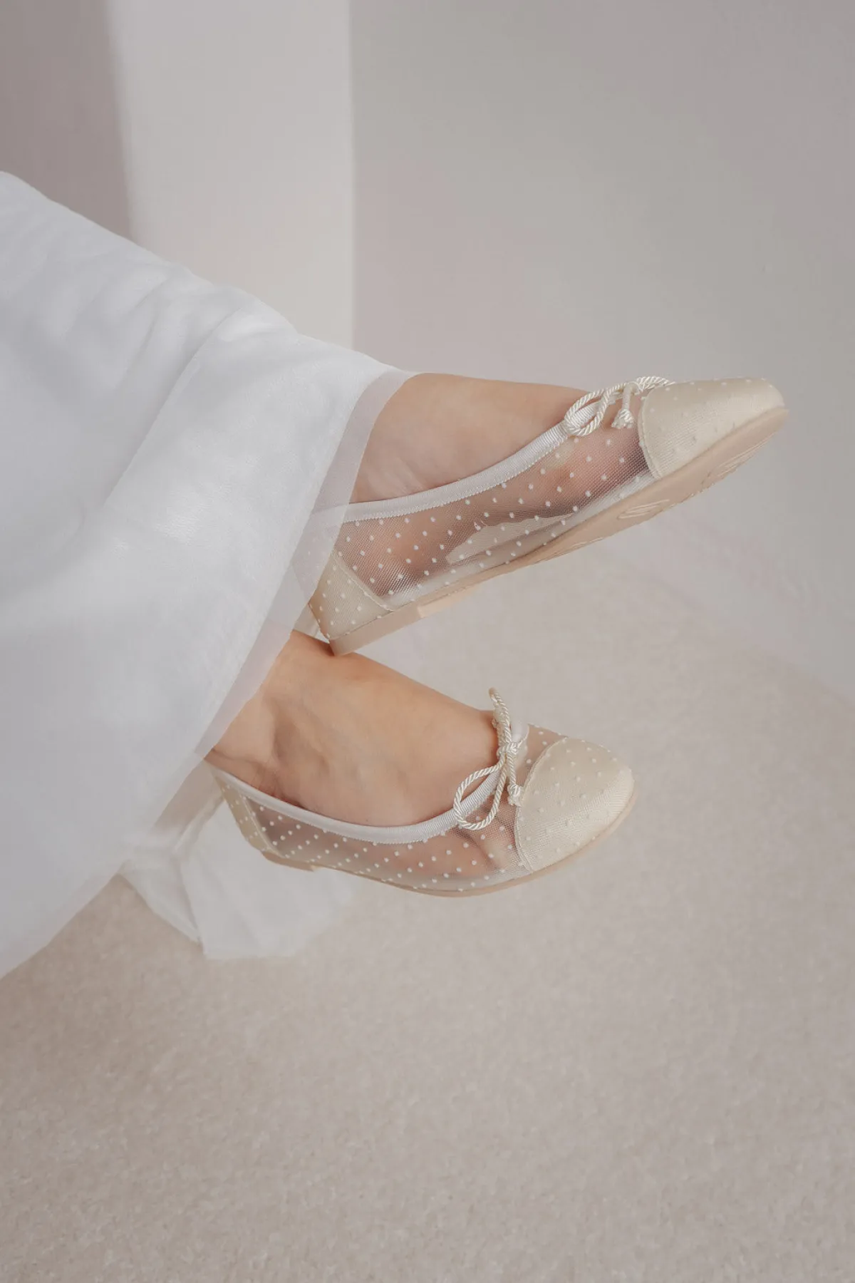 Brautschuh mit Tupfen - Marilyn Daphne Perla rund>Pretty Ballerinas Clearance