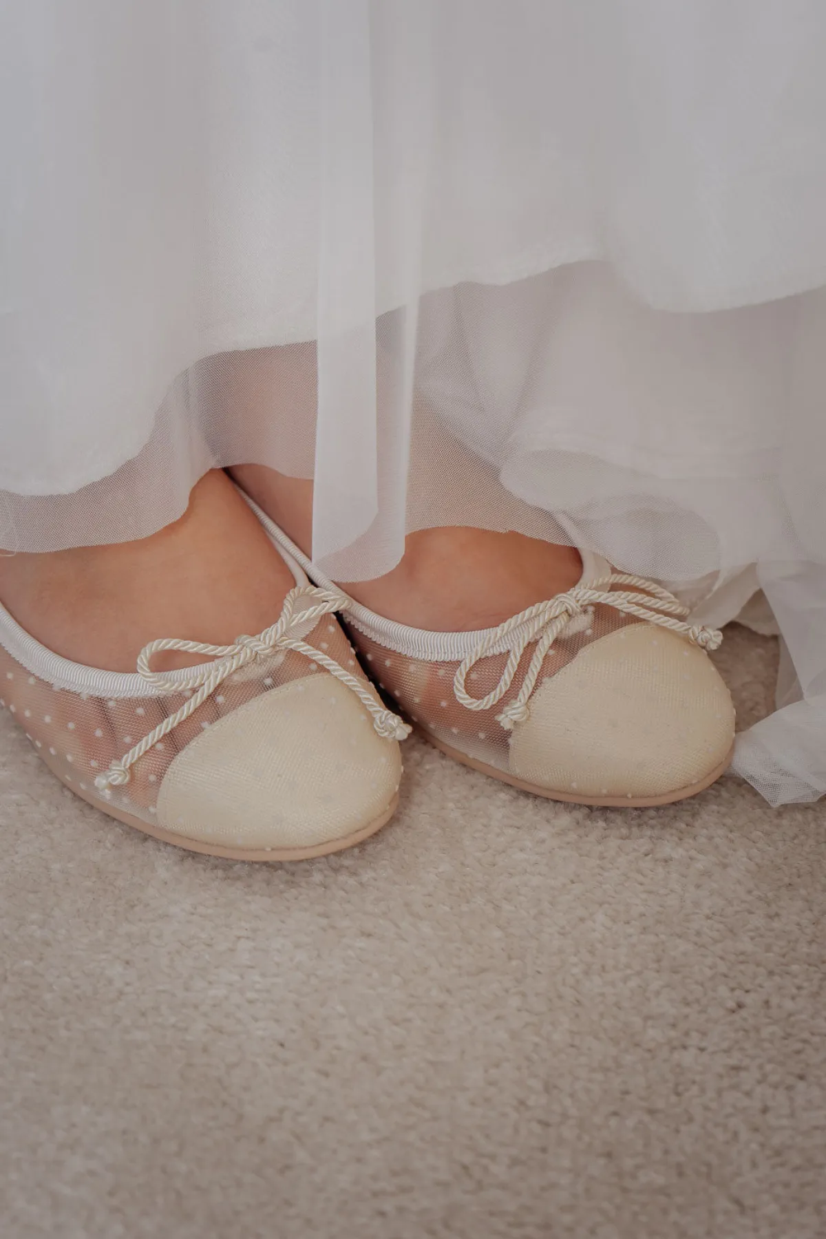 Brautschuh mit Tupfen - Marilyn Daphne Perla rund>Pretty Ballerinas Clearance