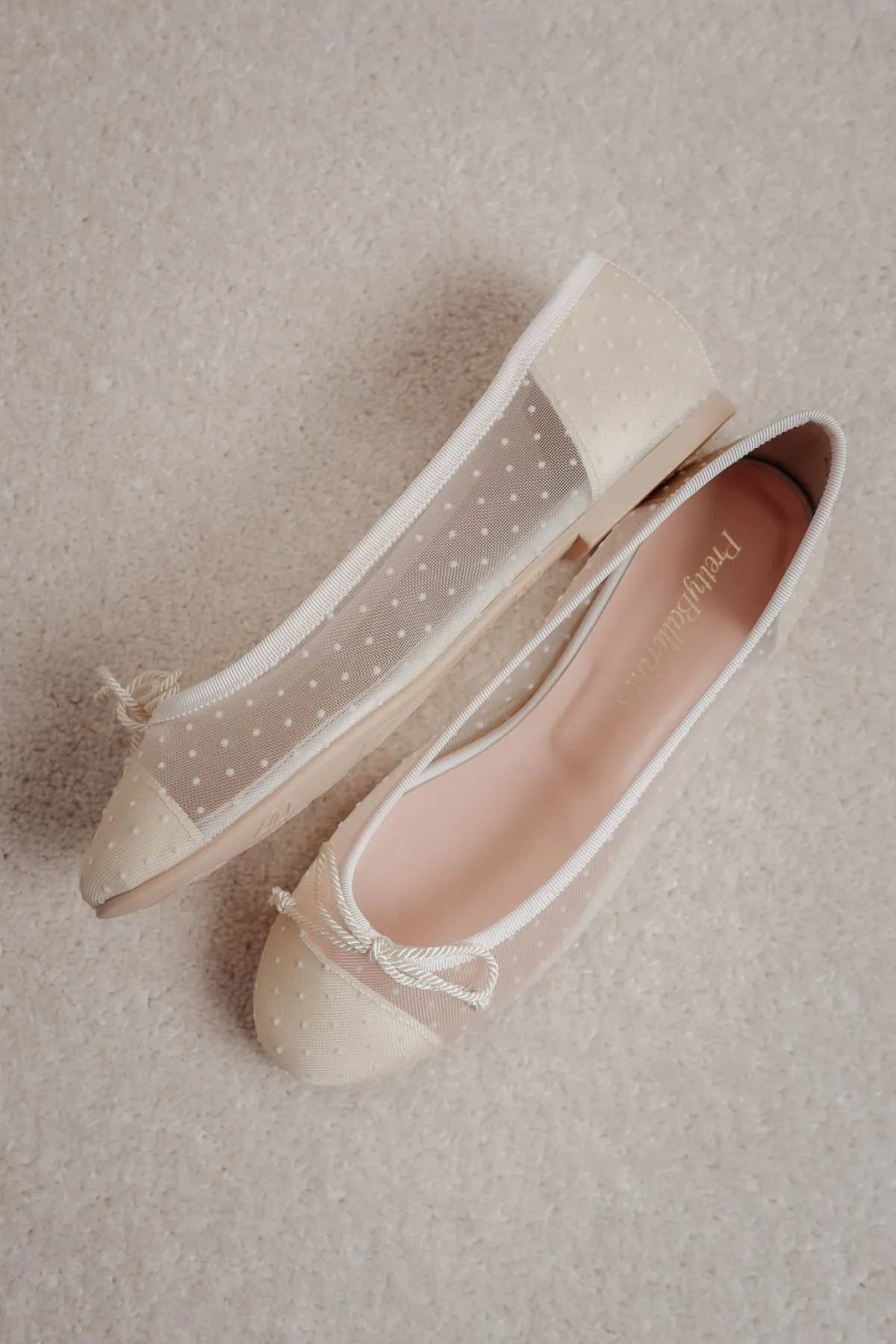 Brautschuh mit Tupfen - Marilyn Daphne Perla rund>Pretty Ballerinas Clearance