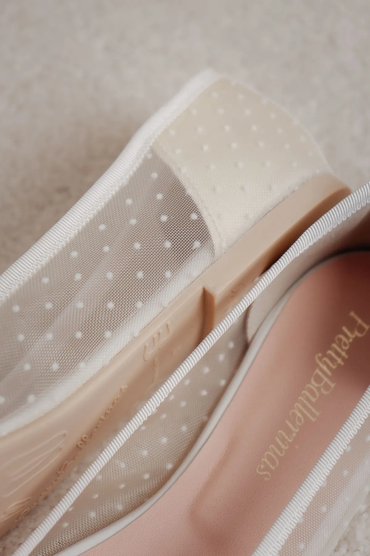 Brautschuh mit Tupfen - Marilyn Daphne Perla rund>Pretty Ballerinas Clearance