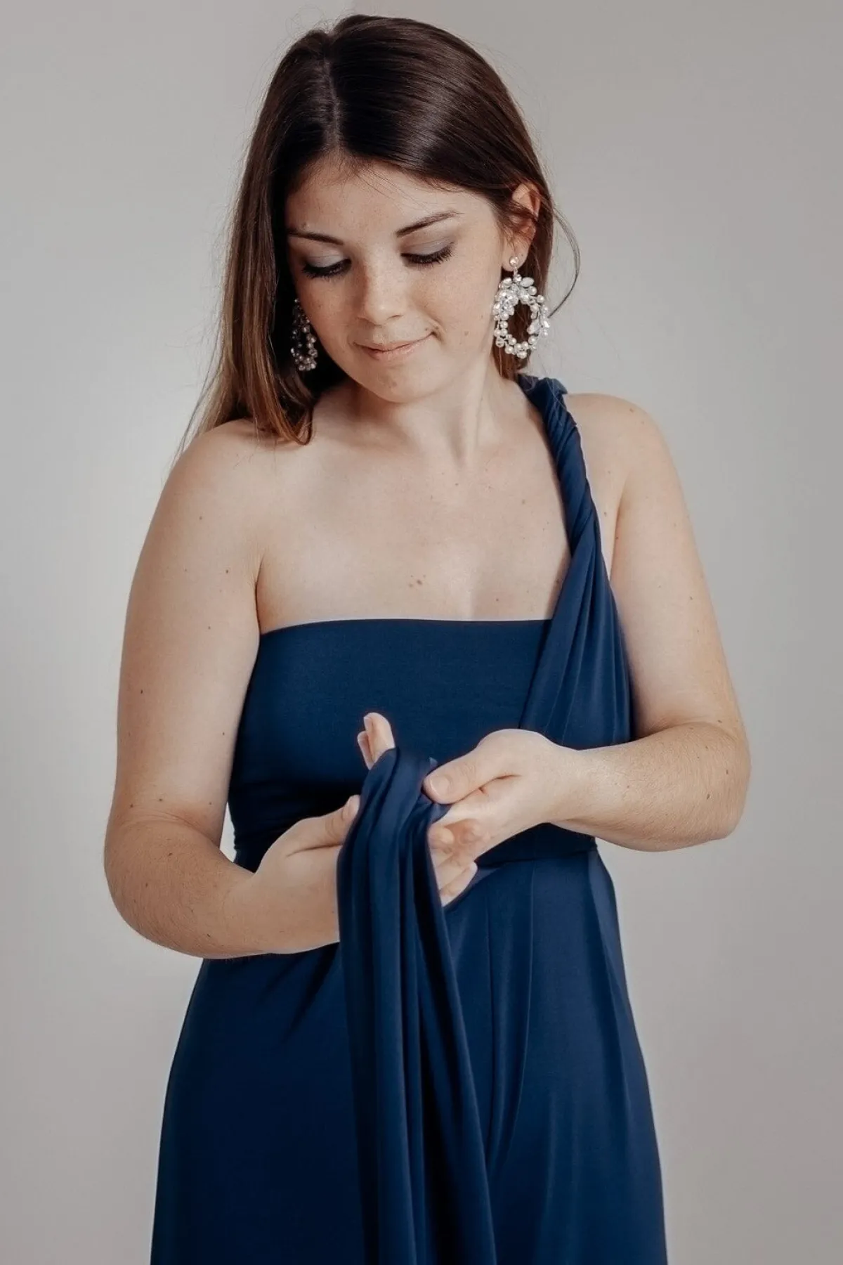 Dunkelblaues Unterziehtop – Long Jersey Bandeau Sapphire>twobirds Hot