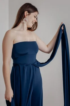 Dunkelblaues Unterziehtop – Long Jersey Bandeau Sapphire><noscript><img width=