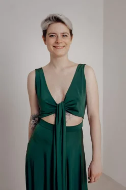 Dunkelgrünes Brautjungfernkleid – Reverse Gown Forest Green>twobirds Outlet