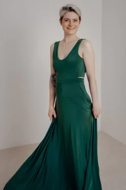 Dunkelgrünes Brautjungfernkleid – Reverse Gown Forest Green><noscript><img width=