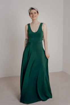 Dunkelgrünes Brautjungfernkleid – Reverse Gown Forest Green><noscript><img width=