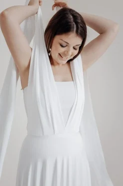 Elastisches Unterziehtop – Long Jersey Bandeau Ivory><noscript><img width=