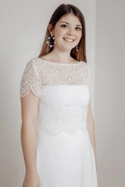 Elastisches Unterziehtop – Long Jersey Bandeau Ivory><noscript><img width=