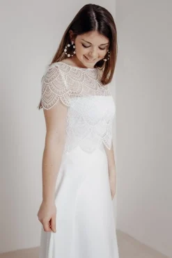 Elastisches Unterziehtop – Long Jersey Bandeau Ivory><noscript><img width=